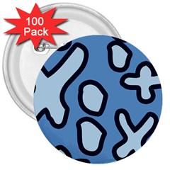 Blue Maths Signs 3  Buttons (100 Pack) 