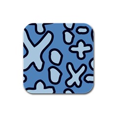 Blue Maths Signs Rubber Square Coaster (4 Pack) 