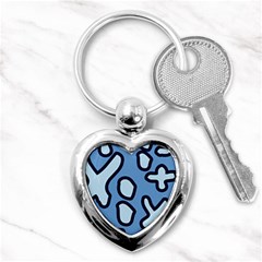 Blue Maths Signs Key Chains (heart) 