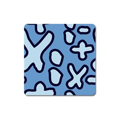 Blue Maths Signs Square Magnet by maregalos