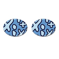 Blue Maths Signs Cufflinks (oval)