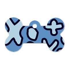 Blue Maths Signs Dog Tag Bone (two Sides)