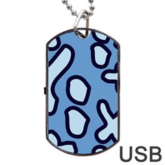 Blue Maths Signs Dog Tag Usb Flash (two Sides)  by maregalos