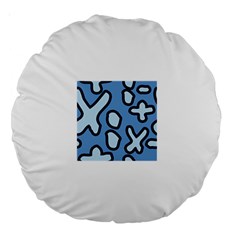 Blue Maths Signs Large 18  Premium Round Cushions by maregalos