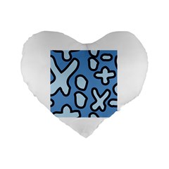 Blue Maths Signs Standard 16  Premium Heart Shape Cushions