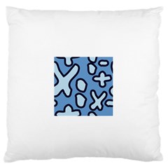 Blue Maths Signs Large Flano Cushion Cases (two Sides) 