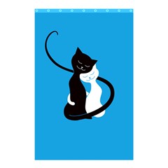 Blue Hugging Love Cats Shower Curtain 48  X 72  (small) 