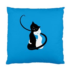 Blue Hugging Love Cats Standard Cushion Case (one Side)  by CreaturesStore