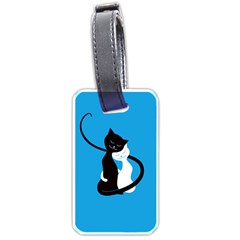 Blue Hugging Love Cats Luggage Tags (one Side)  by CreaturesStore