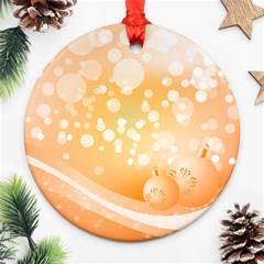 Wonderful Christmas Design With Sparkles And Christmas Balls Round Ornament (two Sides) 