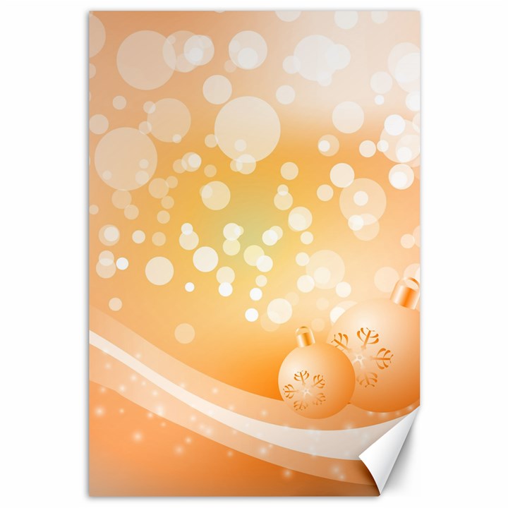 Wonderful Christmas Design With Sparkles And Christmas Balls Canvas 12  x 18  