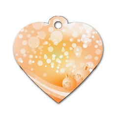 Wonderful Christmas Design With Sparkles And Christmas Balls Dog Tag Heart (one Side) by FantasyWorld7