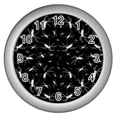 Spiders Seamless Pattern Illustration Wall Clocks (silver) 