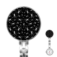 Spiders Seamless Pattern Illustration Stainless Steel Nurses Watches