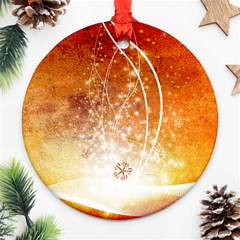 Wonderful Christmas Design With Snowflakes  Ornament (Round) 