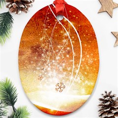 Wonderful Christmas Design With Snowflakes  Ornament (Oval) 