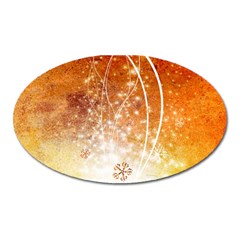 Wonderful Christmas Design With Snowflakes  Oval Magnet by FantasyWorld7