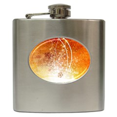 Wonderful Christmas Design With Snowflakes  Hip Flask (6 oz)