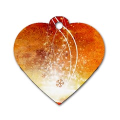 Wonderful Christmas Design With Snowflakes  Dog Tag Heart (Two Sides)