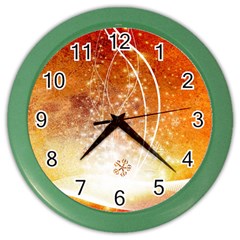 Wonderful Christmas Design With Snowflakes  Color Wall Clocks