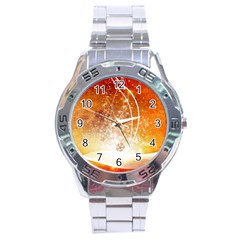 Wonderful Christmas Design With Snowflakes  Stainless Steel Men s Watch