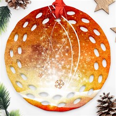 Wonderful Christmas Design With Snowflakes  Ornament (round Filigree) 