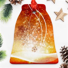 Wonderful Christmas Design With Snowflakes  Ornament (bell) 