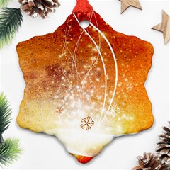 Wonderful Christmas Design With Snowflakes  Snowflake Ornament (2-Side)