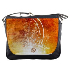 Wonderful Christmas Design With Snowflakes  Messenger Bags