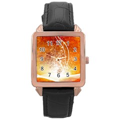 Wonderful Christmas Design With Snowflakes  Rose Gold Watches