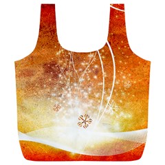 Wonderful Christmas Design With Snowflakes  Full Print Recycle Bags (l) 