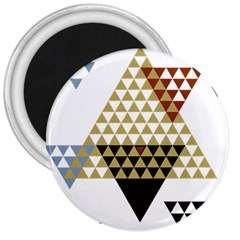 Colorful Modern Geometric Triangles Pattern 3  Magnets