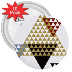 Colorful Modern Geometric Triangles Pattern 3  Buttons (10 Pack) 