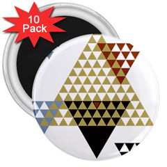 Colorful Modern Geometric Triangles Pattern 3  Magnets (10 Pack) 