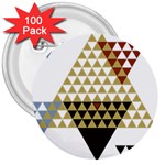 Colorful Modern Geometric Triangles Pattern 3  Buttons (100 pack)  Front