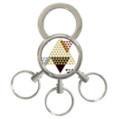 Colorful Modern Geometric Triangles Pattern 3-ring Key Chains by Dushan