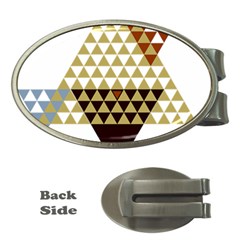 Colorful Modern Geometric Triangles Pattern Money Clips (oval) 