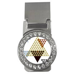 Colorful Modern Geometric Triangles Pattern Money Clips (cz) 