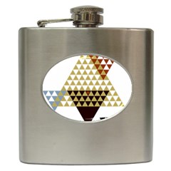 Colorful Modern Geometric Triangles Pattern Hip Flask (6 Oz)