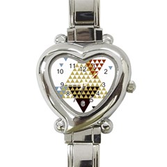 Colorful Modern Geometric Triangles Pattern Heart Italian Charm Watch