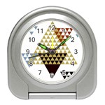 Colorful Modern Geometric Triangles Pattern Travel Alarm Clocks Front