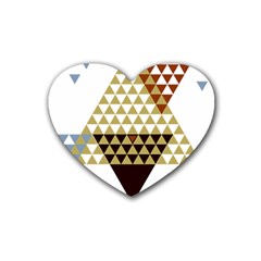 Colorful Modern Geometric Triangles Pattern Rubber Coaster (heart) 