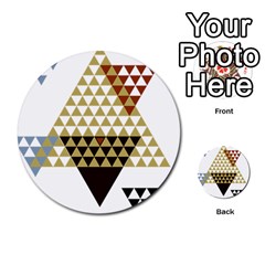 Colorful Modern Geometric Triangles Pattern Multi-purpose Cards (round) 