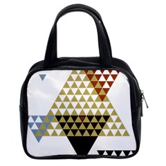 Colorful Modern Geometric Triangles Pattern Classic Handbags (2 Sides)