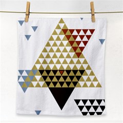 Colorful Modern Geometric Triangles Pattern Face Towel