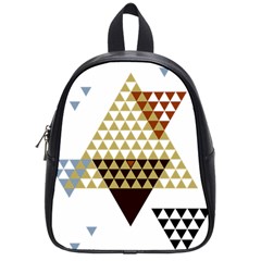 Colorful Modern Geometric Triangles Pattern School Bags (small)  by Dushan