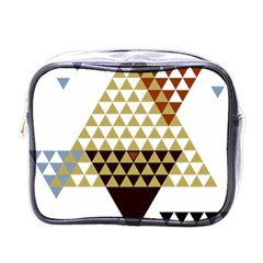 Colorful Modern Geometric Triangles Pattern Mini Toiletries Bags by Dushan