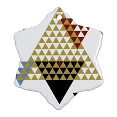 Colorful Modern Geometric Triangles Pattern Snowflake Ornament (2-side)