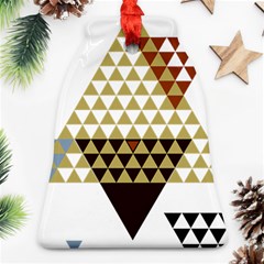 Colorful Modern Geometric Triangles Pattern Bell Ornament (2 Sides)