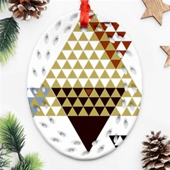 Colorful Modern Geometric Triangles Pattern Ornament (oval Filigree) 